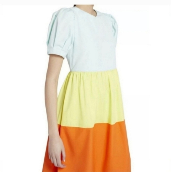 The Alice + Olivia Linnie Puff Sleeve Midi Dress in size 4 NWOT - Picture 8 of 14